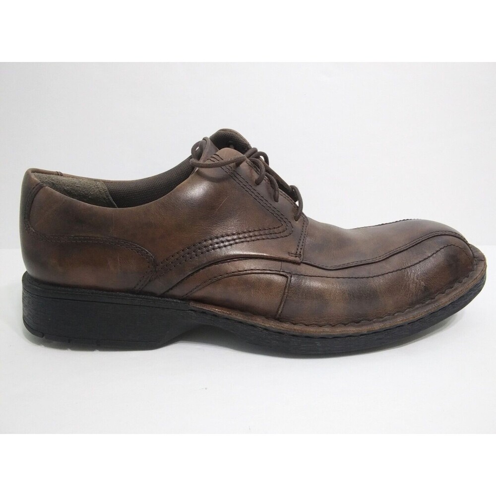 Clarks Men's Size 10.5 Booker Brown Antique Leather Distressed Oxfords Lace Up - Picture 3 of 11